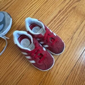 Adidas Crimson and White Kids' Sneakers